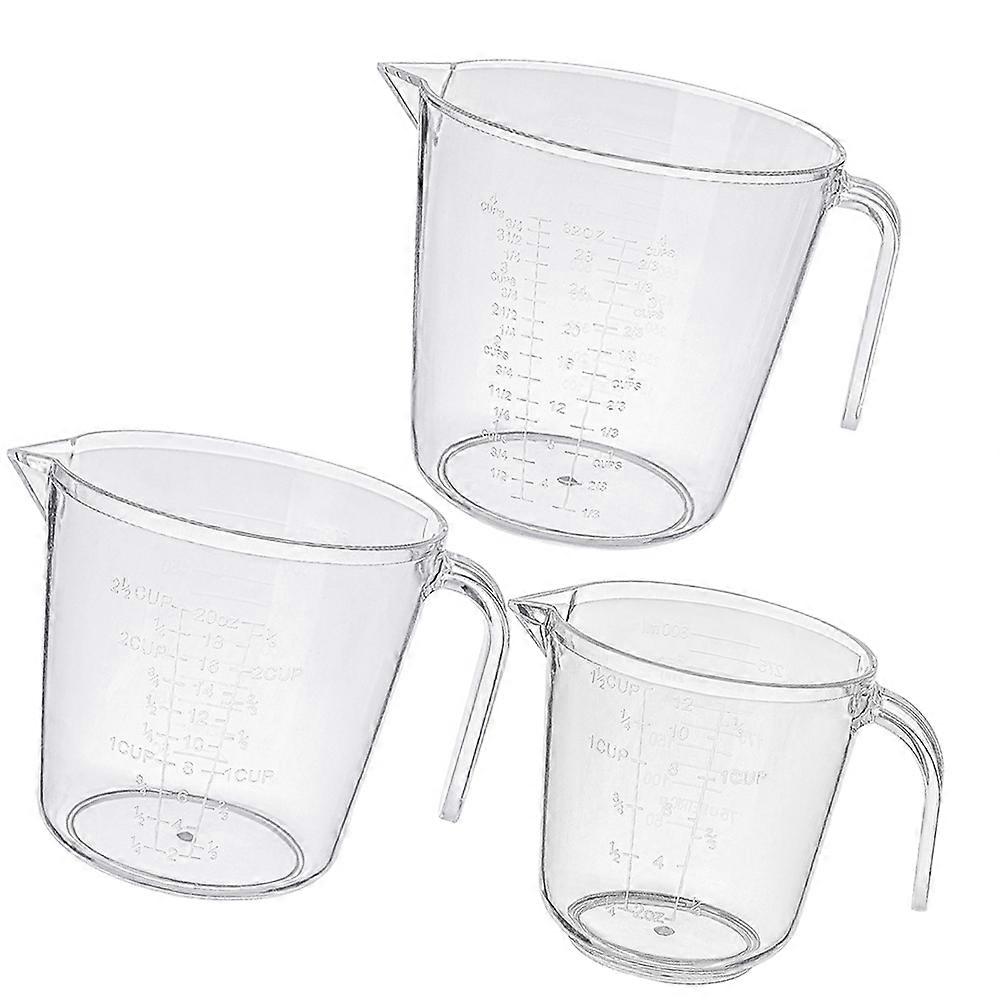 Plastic Kitchen Measuring Cups Large Capacity Graduated Cup for Home Baking Aid 3Pcs
