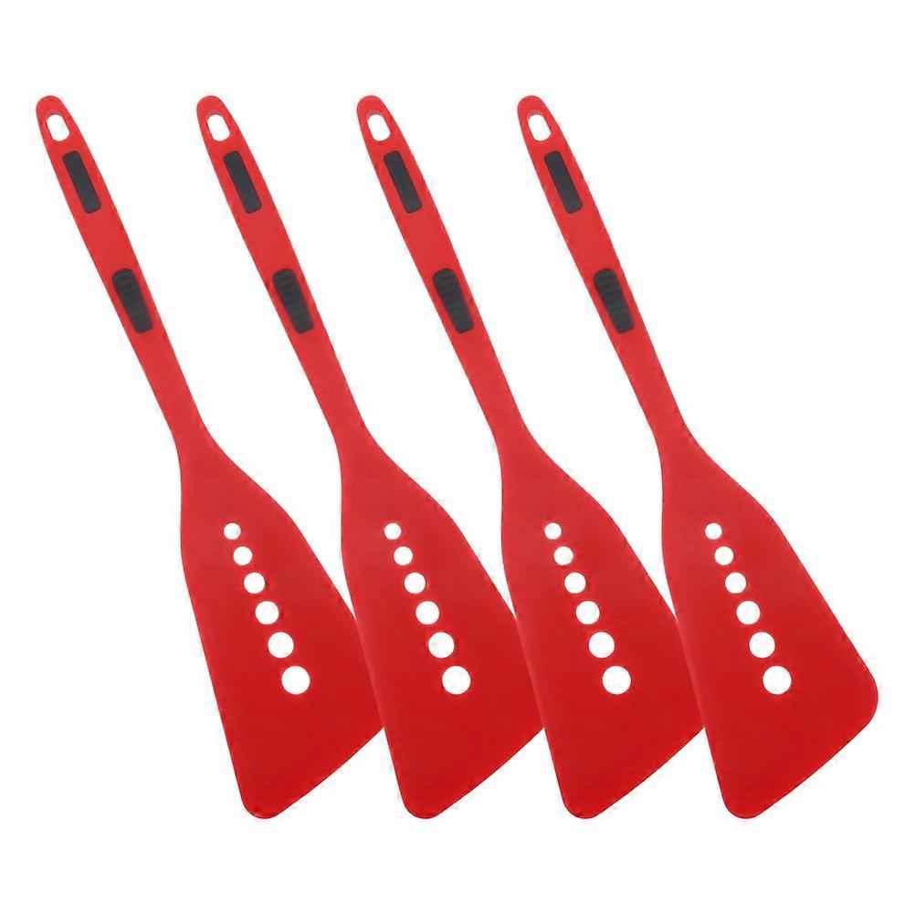 Heat Resistant Silicone Spatula Set   Flexible Pancake Turner for Nonstick Cookware with Long Handles, Safe for High Temp Cooking