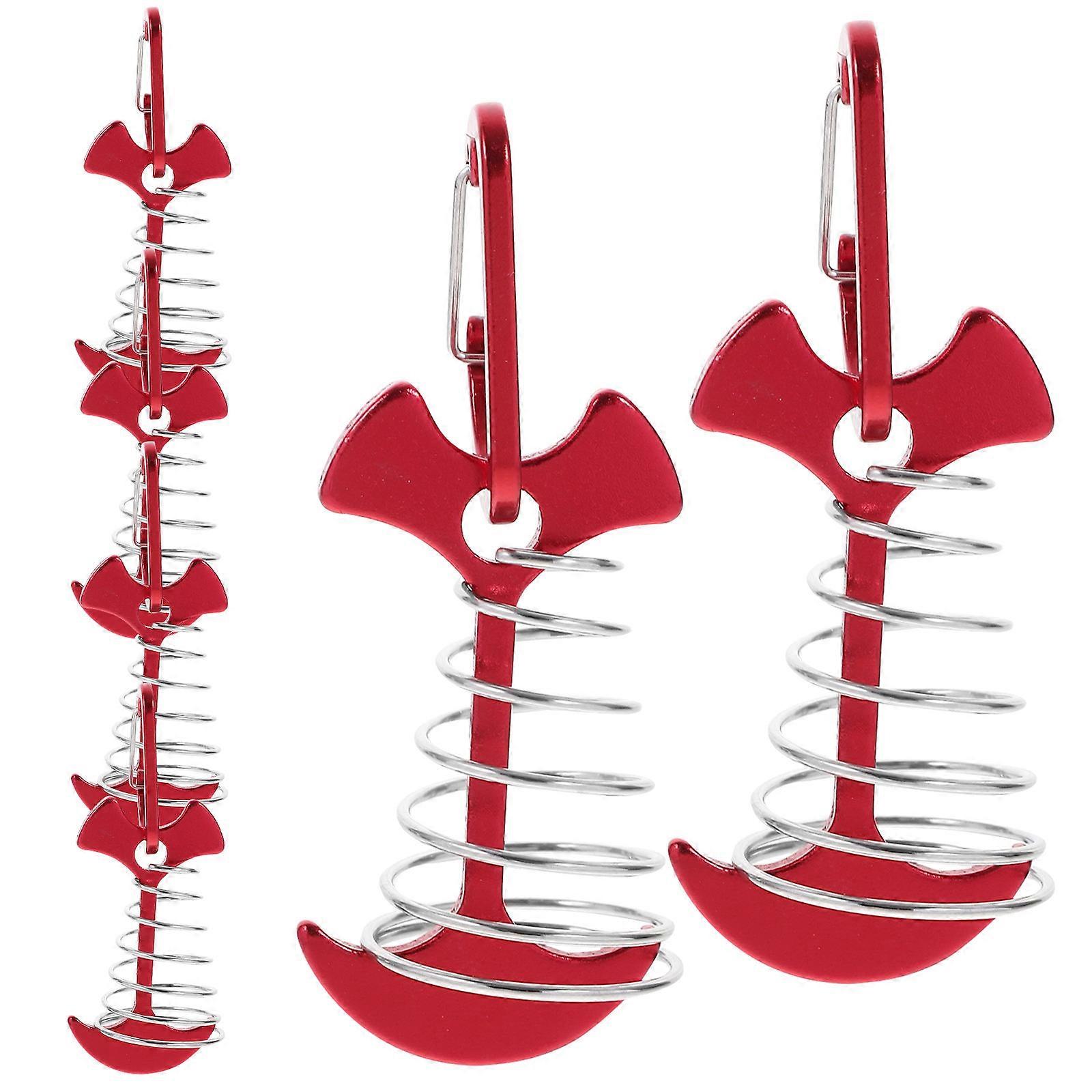 Camping Tent Pegs Fish Bone Shape Fixing Tents Anchoring Canopies Aluminium Alloy 6 Sets