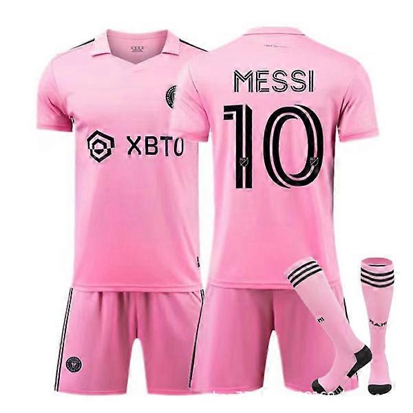 Major League Soccer Messi No.10 Miami International Jersey Home Away Adult Child Soccer Jersey Set Football Jerseys Home Adult XS(160-165cm)