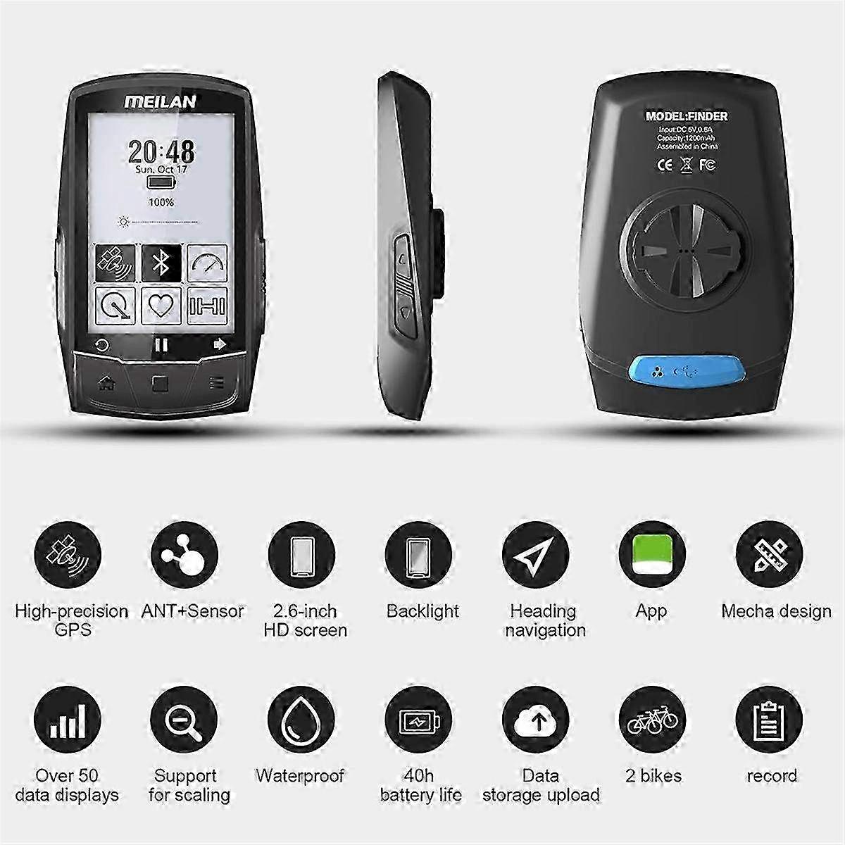 Wireless GPS Bike Computer Speedometer Tracker for M1 Cycle - Accurate Cycling Data & Performance Monitor