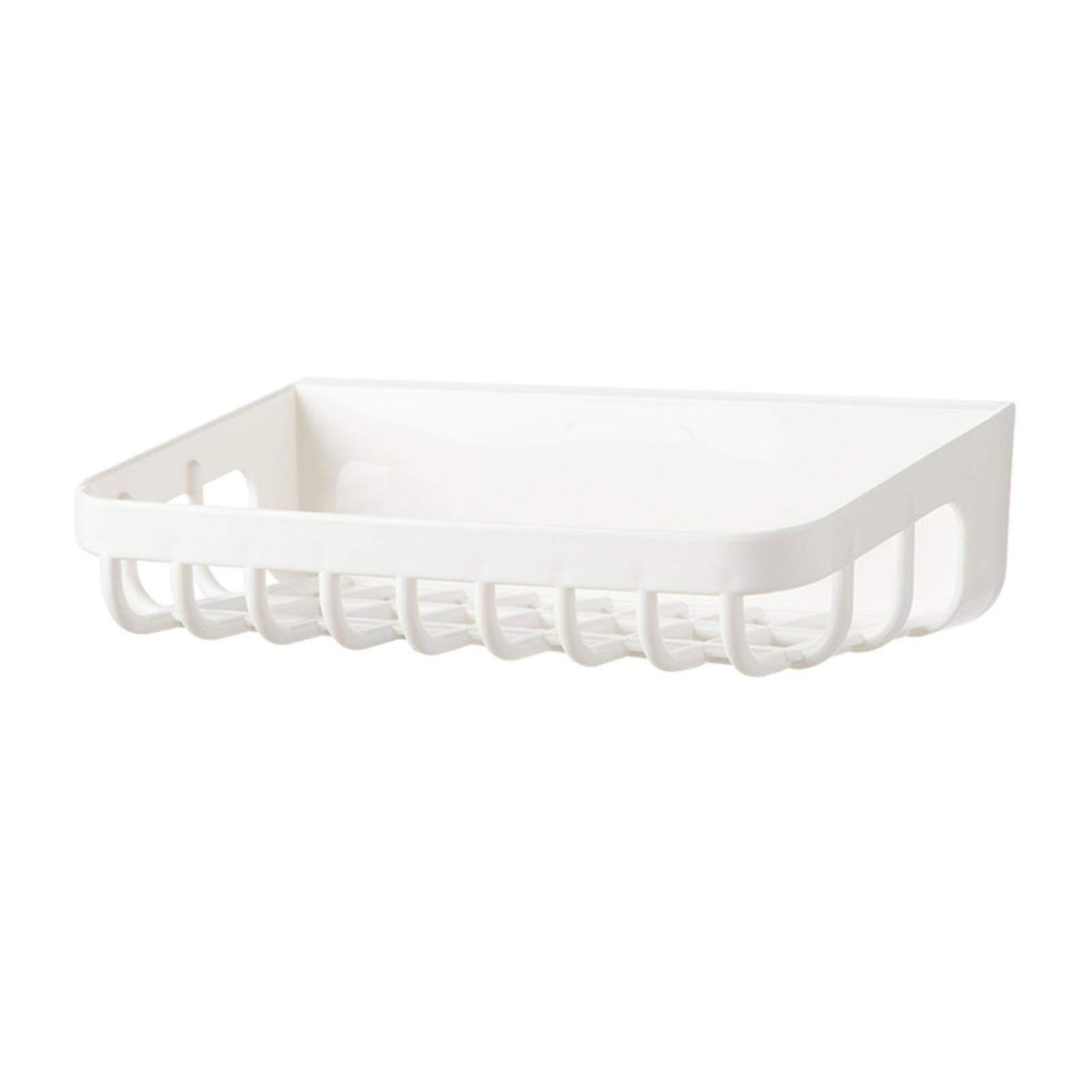 Wall-Mounted Floating Bathroom Shelf - Hole-Free PP Shower Organizer Rack for Home - Space-Saving Storage Solution