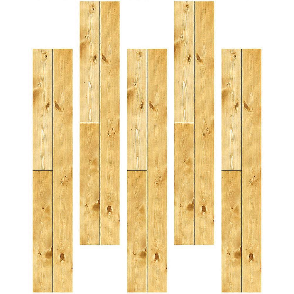 Self-Adhesive Floor Planks 5Set Peel And Stick Floor Tiles Ideal For Bedroom And Living Room Light Brown