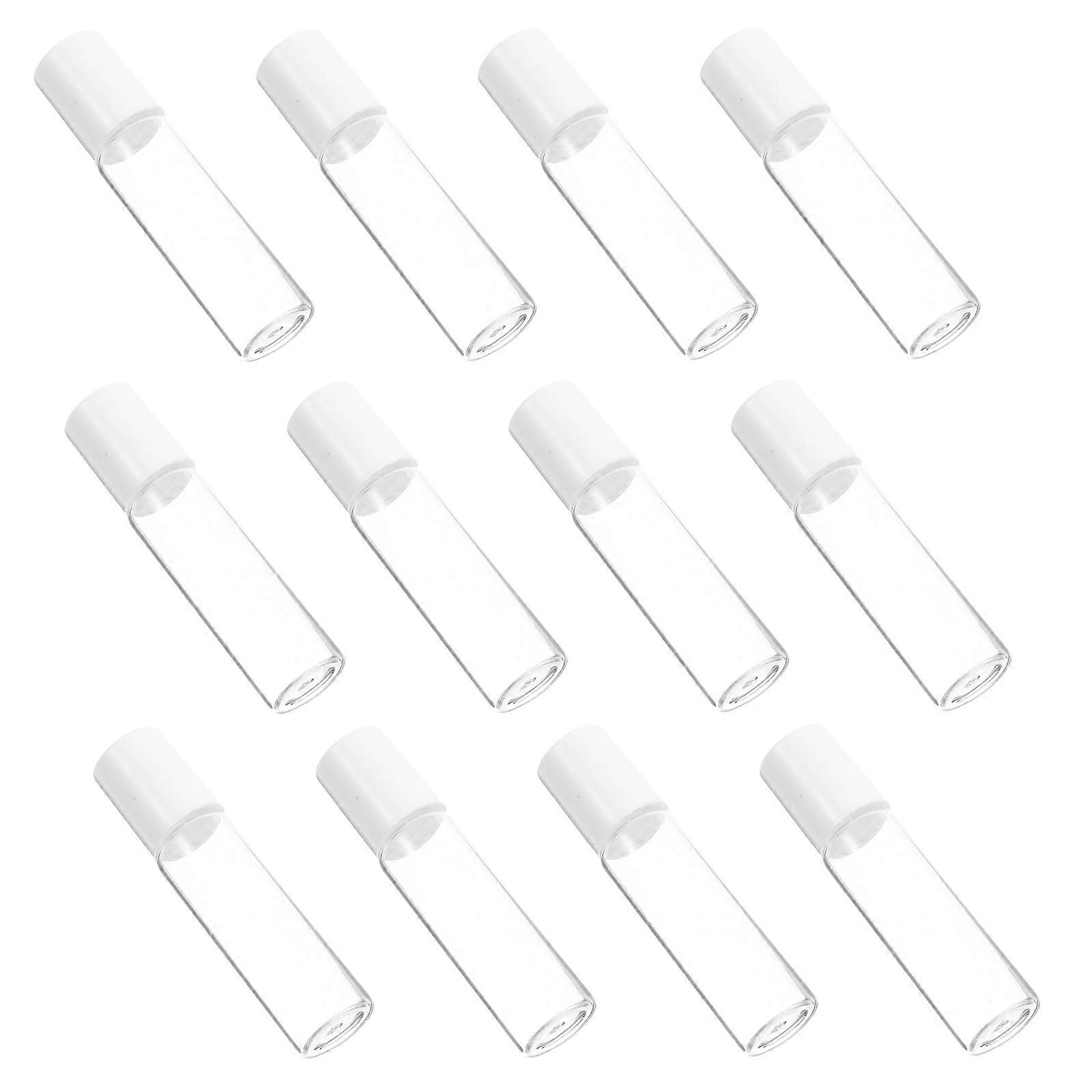 Transparent Roller Bottles For Essential Oils Daily Use 8X1.7Cm Refillable Leakproof 12Pcs