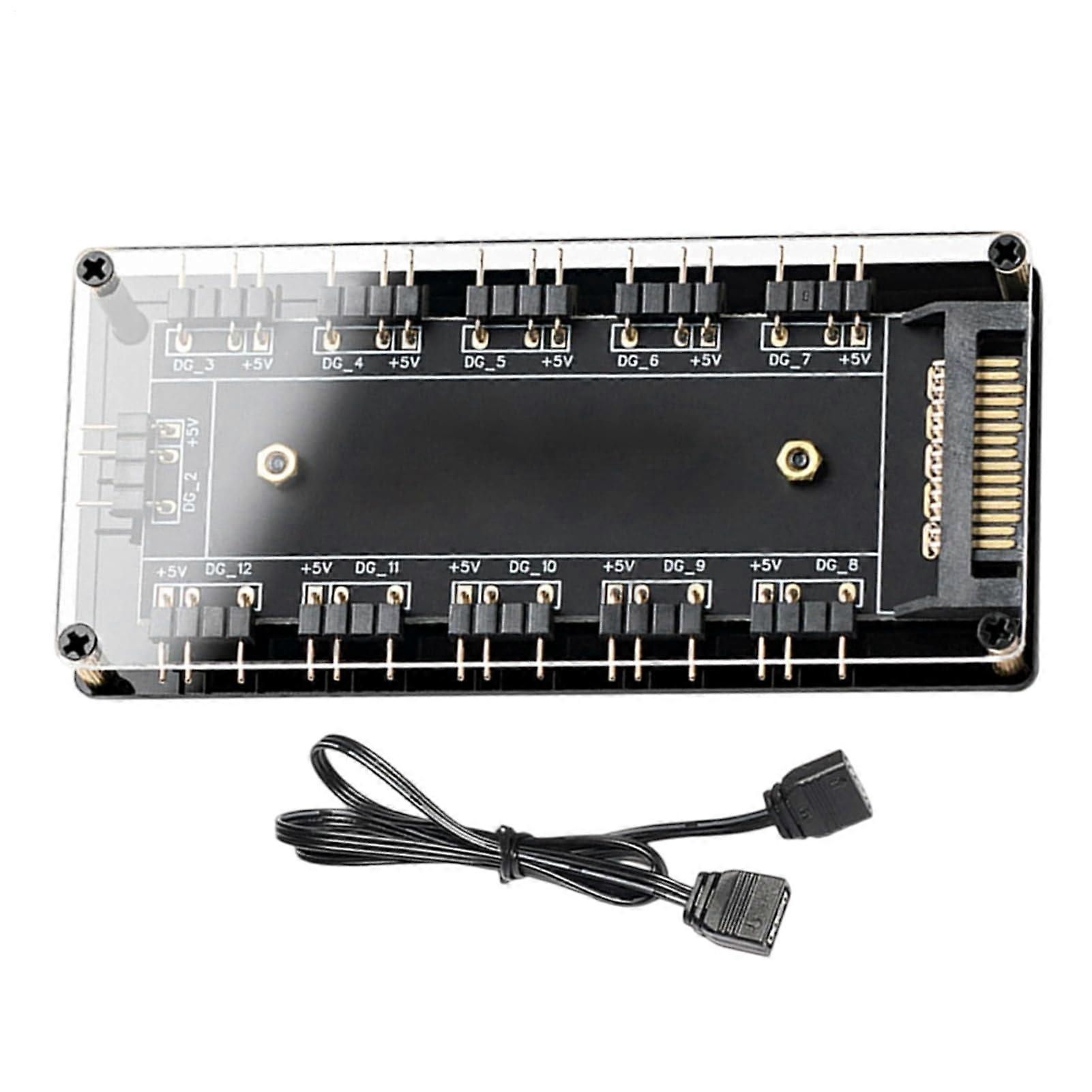 ARGB Fan Controller PC Cooling Hub, LED Split Tool for Gaming PC