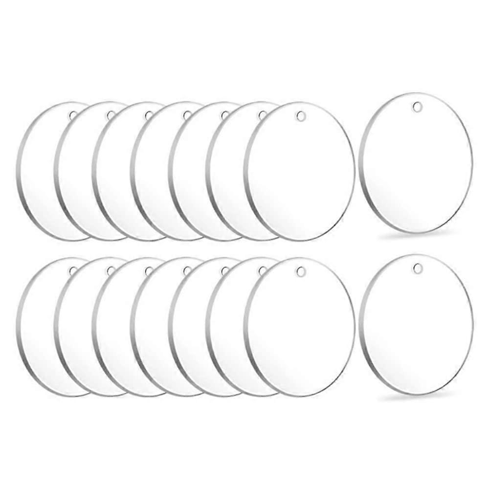 Round Acrylic Disks Pack of 16, 10 cm Clear Acrylic Plates with Hole, 2 mm Thick for Painting, DIY Crafts and Weddings