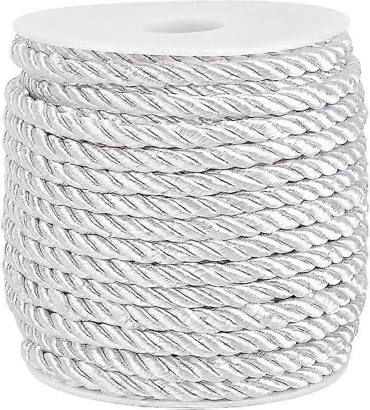 8mm 21 Yards Window Decorative Rope Silvery Handfasting Braided Cord Handmade Cording Trim Craft Cord Graduation Honor Cords Cord Trim Craft Cord for