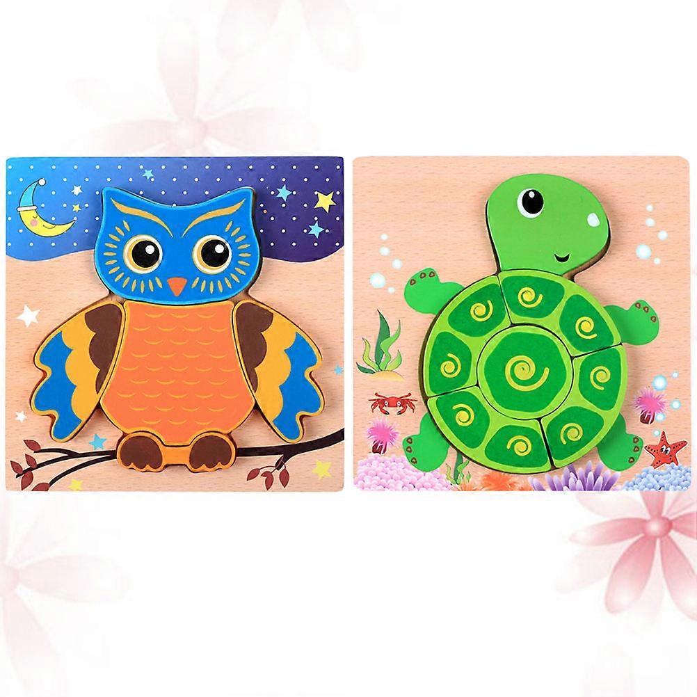 Παιδιά Ζώα Παζλ 3D Puzzle Plaything για τα παιδιά Ποικιλία χρώμα Χέρι-μάτι Coordination Training 2Pcs