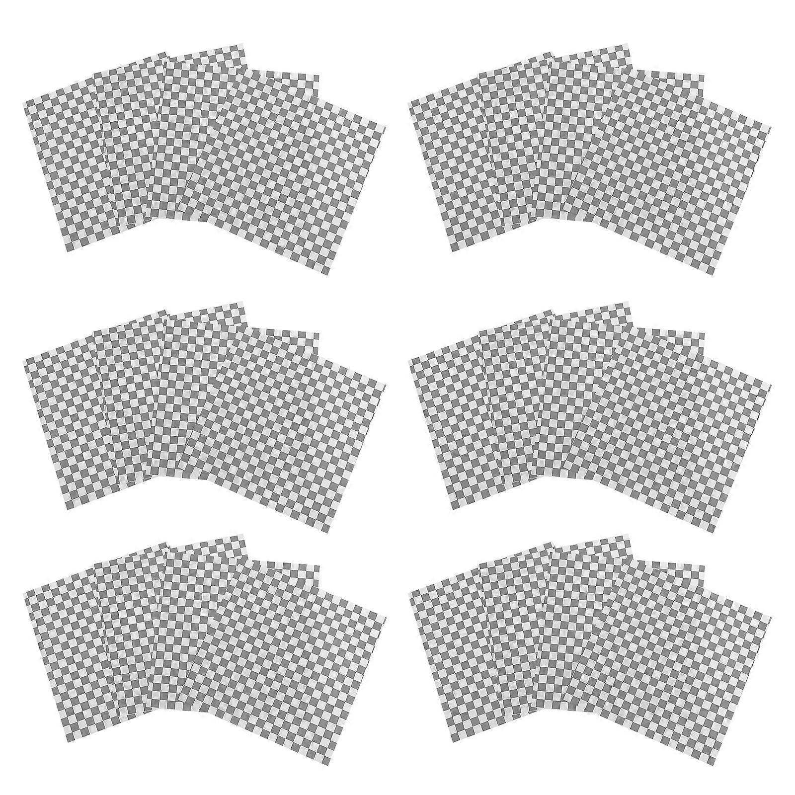 Checkered Greaseproof Food Wrap Paper 50 Sheets Thick Non Stick Liners for Sandwiches, Baking, French Fries, Snacks & Picnic Storage