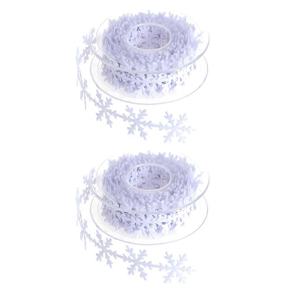 White Snowflake Ribbon for Decoration Made of Non Woven Fabric Great for Gift Wrapping and Crafting Projects 2 Rolls