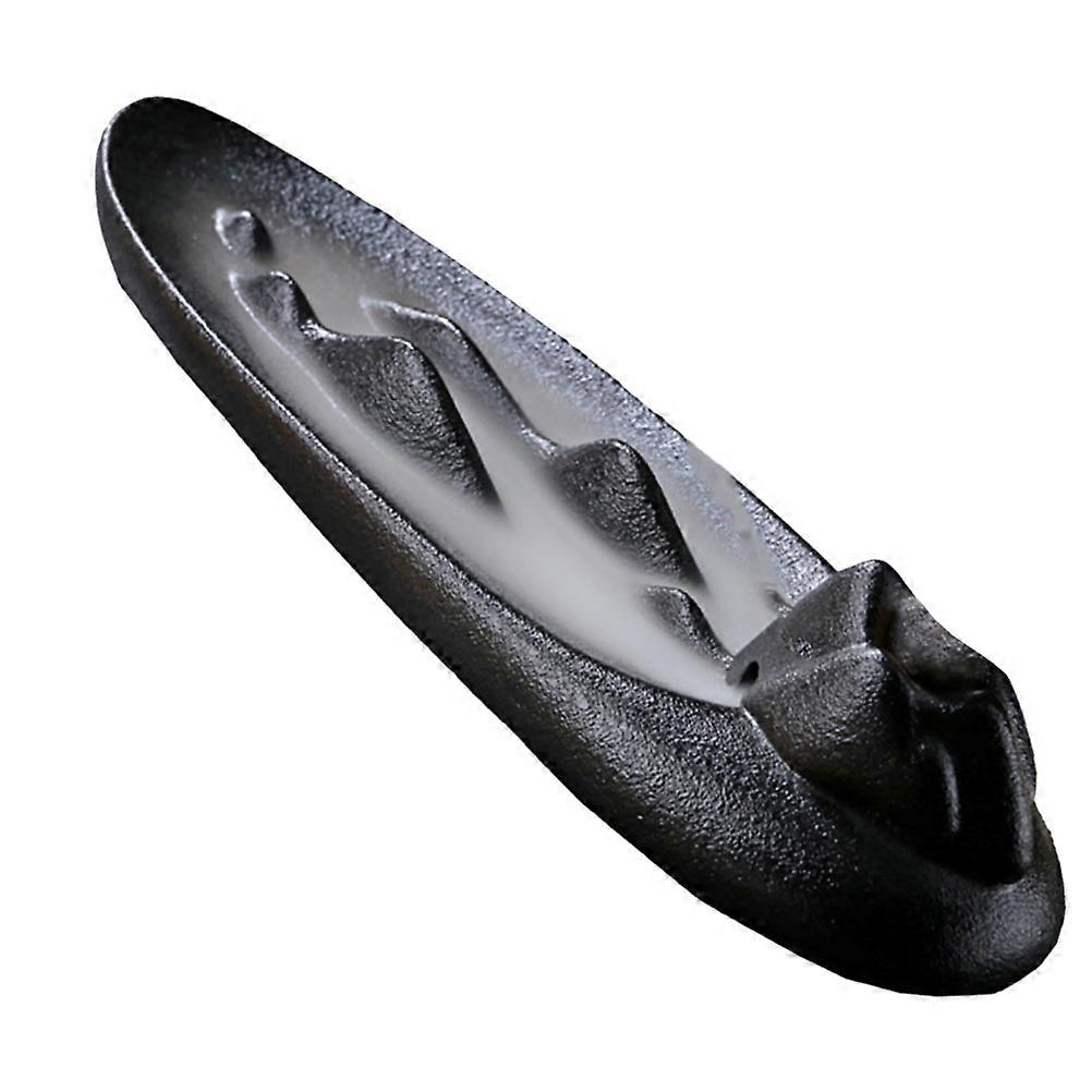 Ceramic Backflow Incense Burner Perfect For Relaxation Meditation Use With Mountain Shape In Black 1Pc