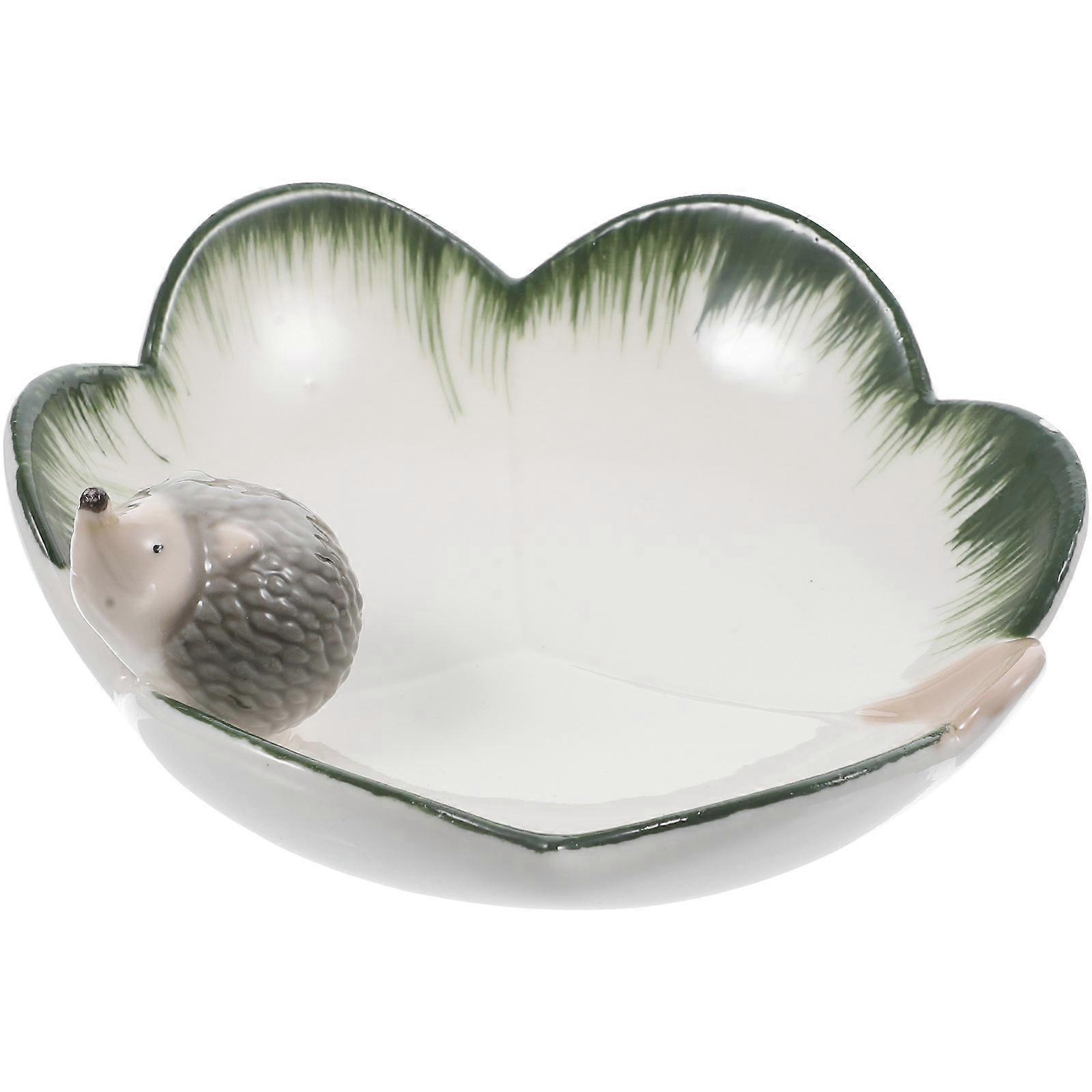 セラミックスナックラックハリネズミデザインウィンドウテーブルデコレーション13X12X5.5Cm 1セット