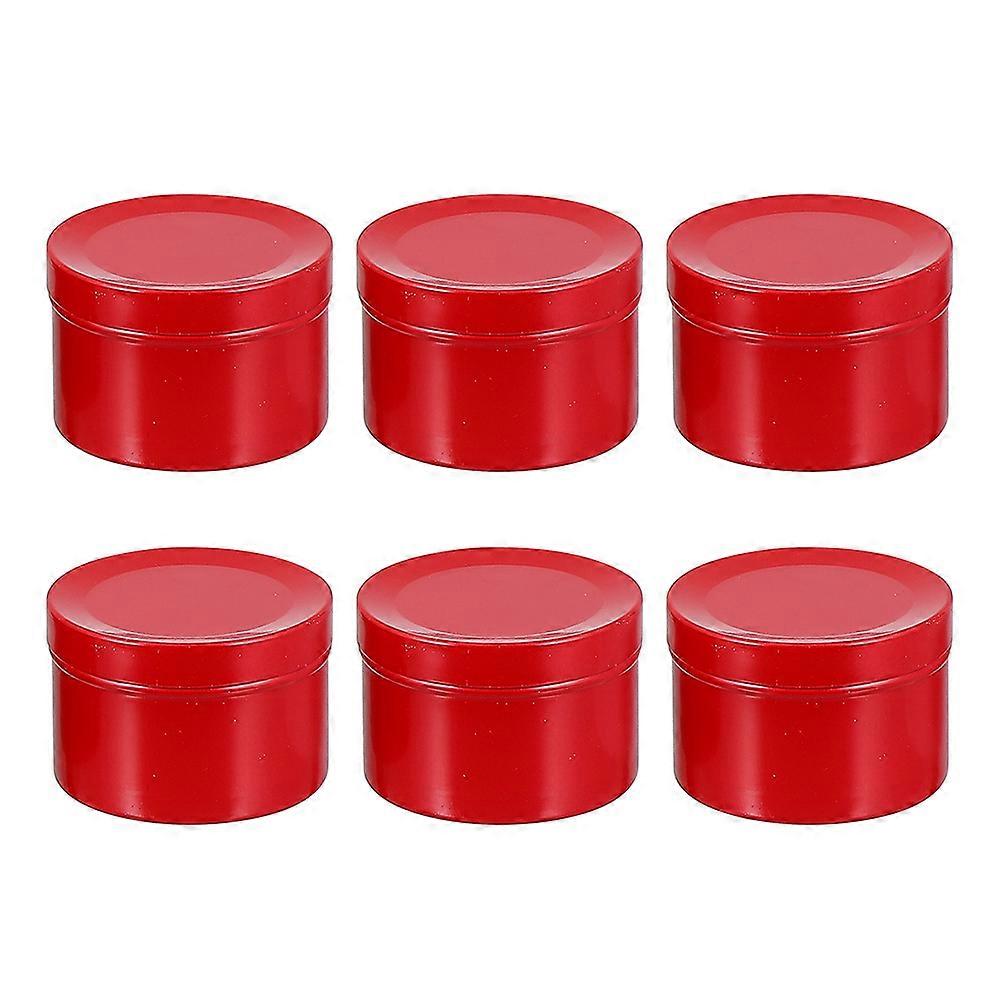 DIY Candle Jars for Home Made of Aluminum Alloy Red Color Durable and Reusable 6pcs