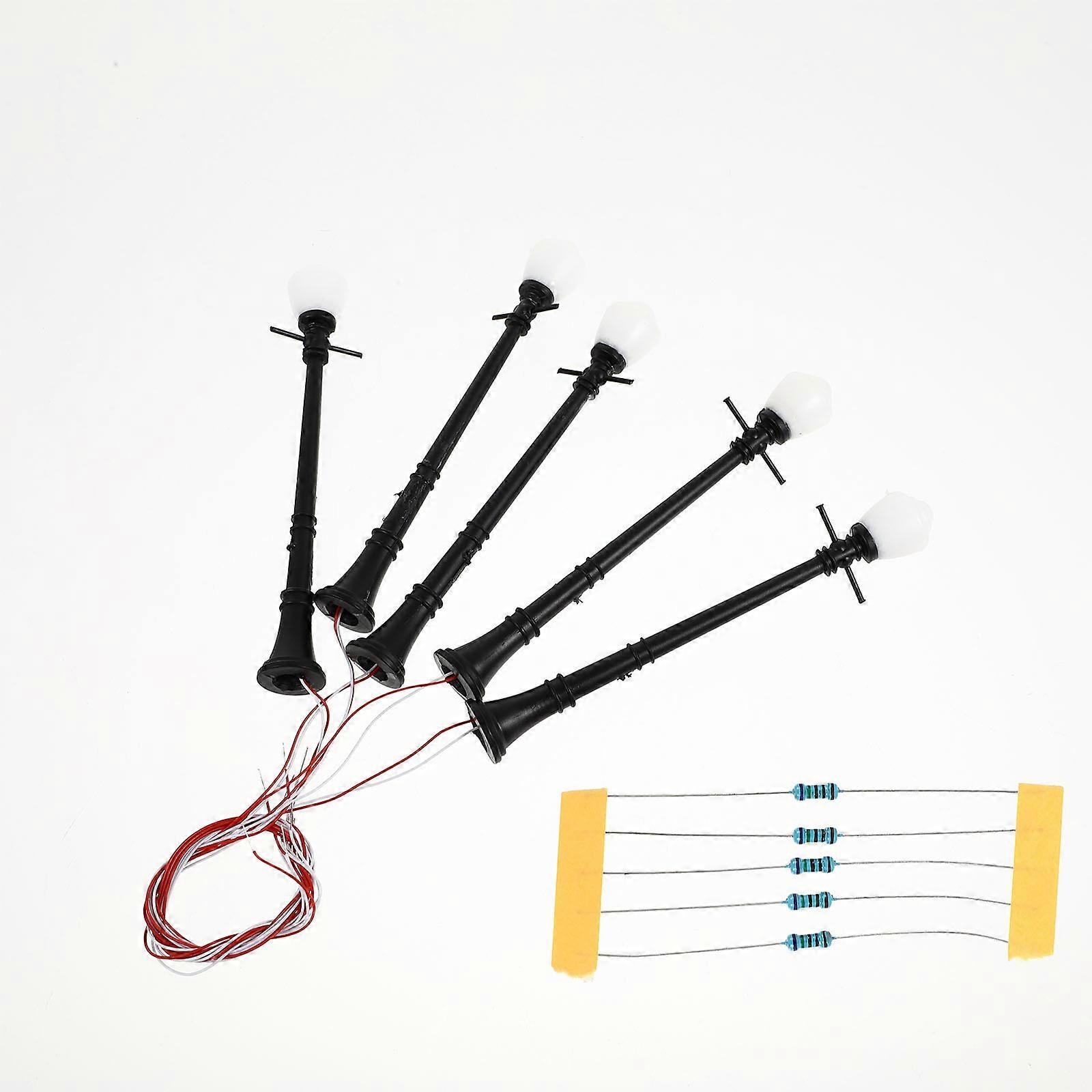 Black Mini Streetlight Decorative Model For DIY Landscape Decoration 3.7X0.4X0.4in Ideal For Mini Scene Layout 1 Set