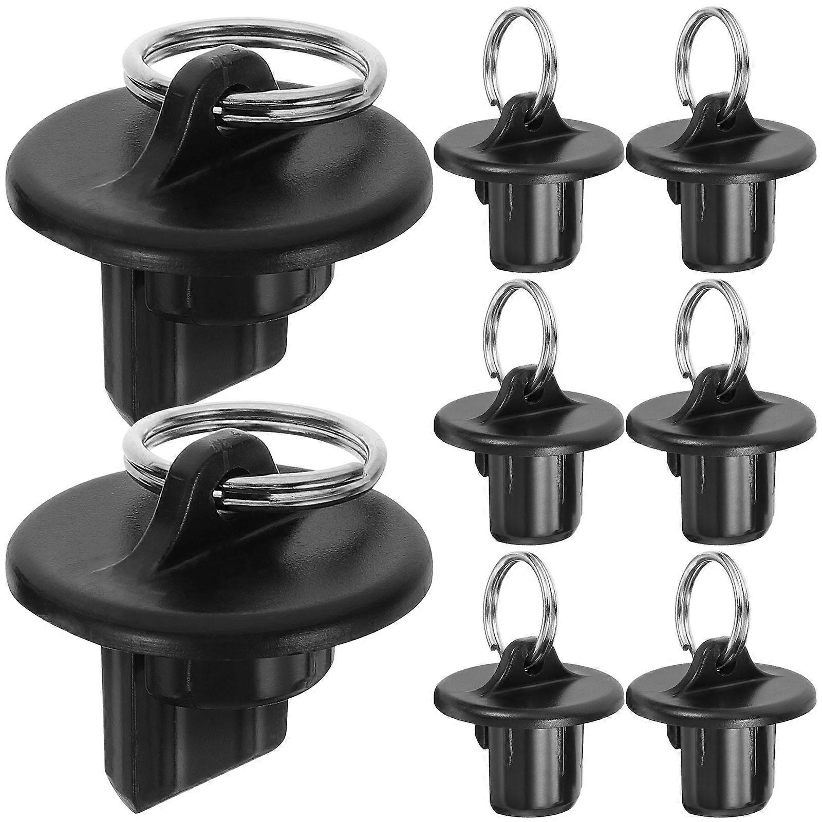 Black Plastic Bungee Cord End Caps for Curtain Roller Up Blinds Replacement Parts 8 Pieces