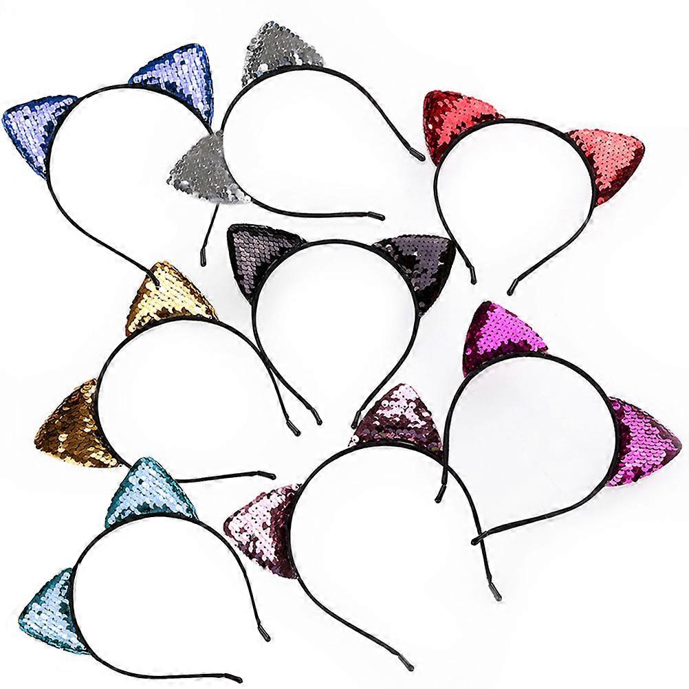 Assorted Ear Headband for Women Glitter Sequin Hair Hoop Perfect for Parties and Daily Wear 8pcs