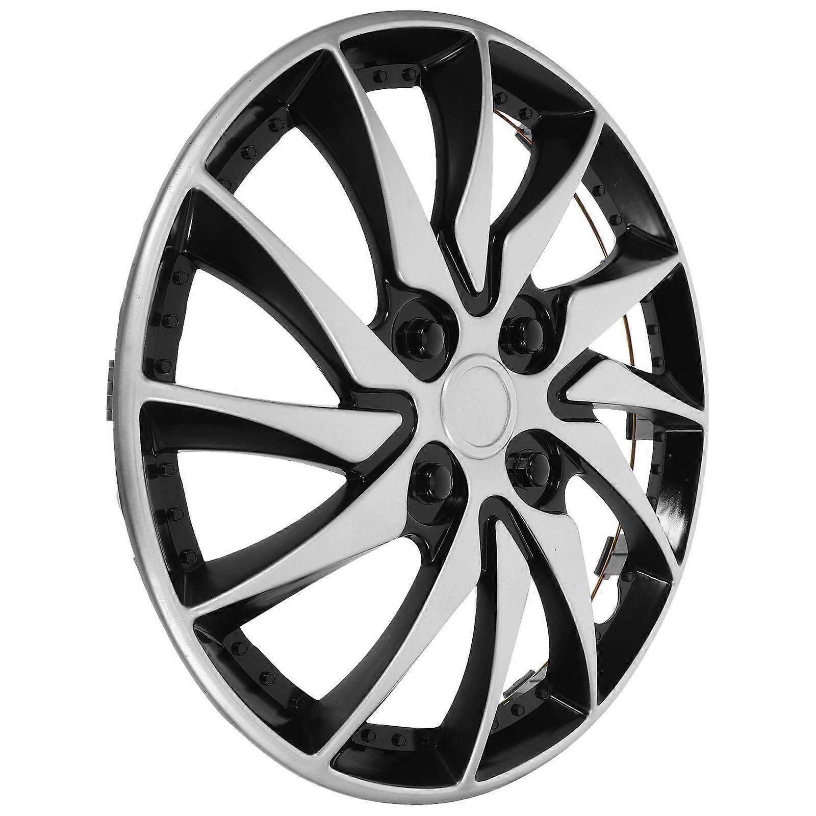 Car Wheel Hub Cover – Durable, Easy Clean Design for Auto Refit – Enhances Appearance, Protects Wheels, Silver/Black Accessory