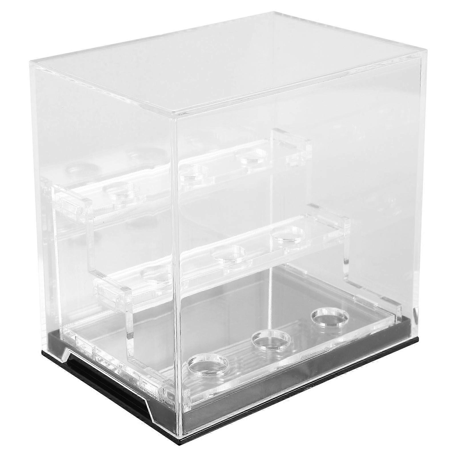MLINS Clear Acrylic Display Case for Rocks Small Rock Collection Show Box 1 Set Rock Display Container Specimen Box