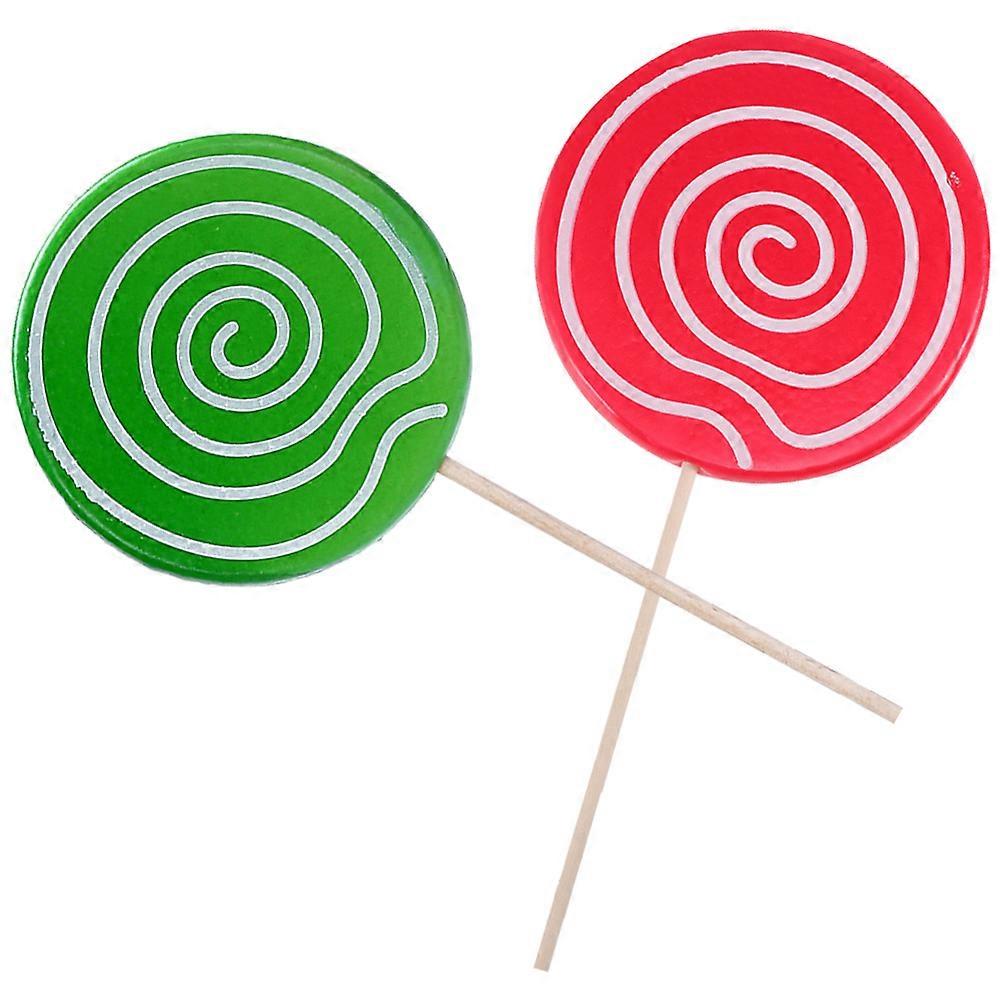 2pcs Large Decorative Fake Lollipop Props Round Candy Models for Photo Booth Party Wedding Non Fading Festive Ornament