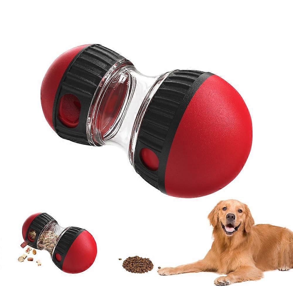 Indestructible Food Ball for Dogs, Durable Red Rolling Feeder Toy, Safe Snack Ball for Improved Digestion and Intelligence