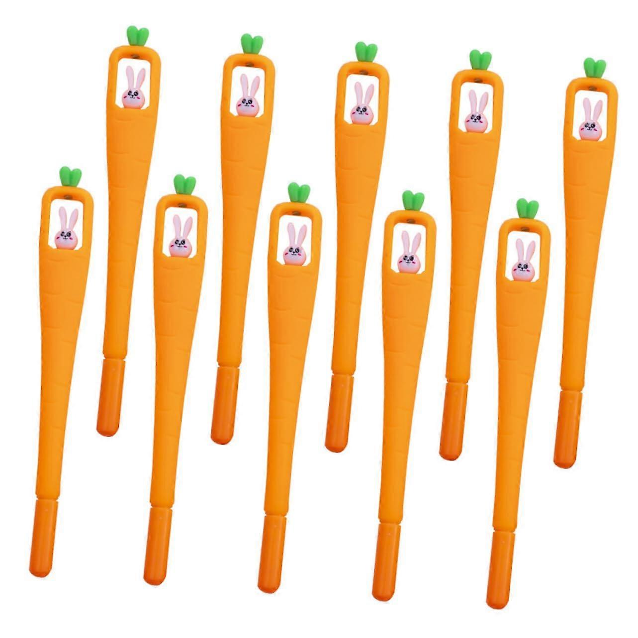 10 Gel Pens Highlighter Markers for Kids, Black Ink Ballpoint Pens, Fountain Pens with Click Function, Plastic Writing Tools