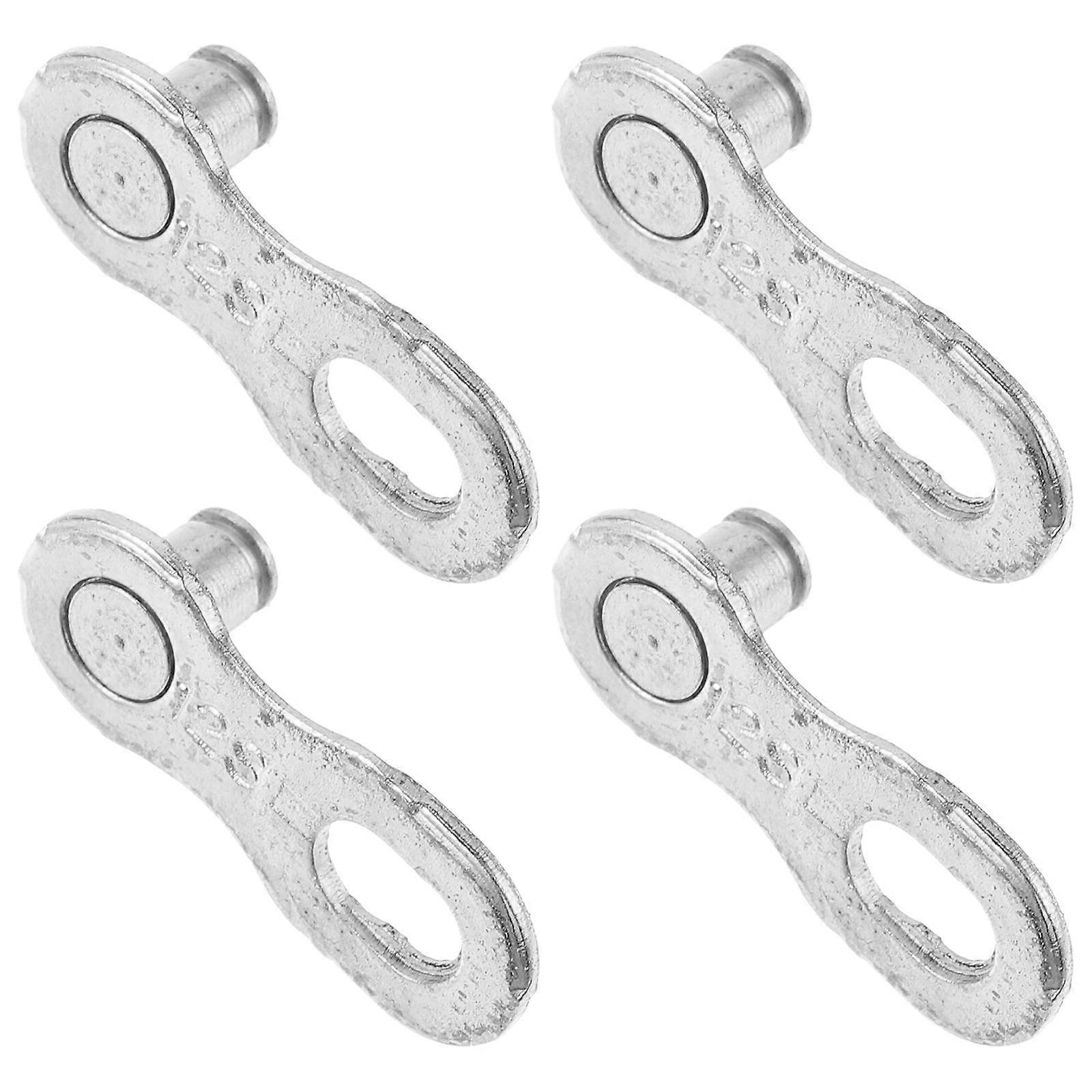 2 Pairs Bike Chain Connector Buckle Bicycle Maintenance Versatile Compatibility In Silver Color