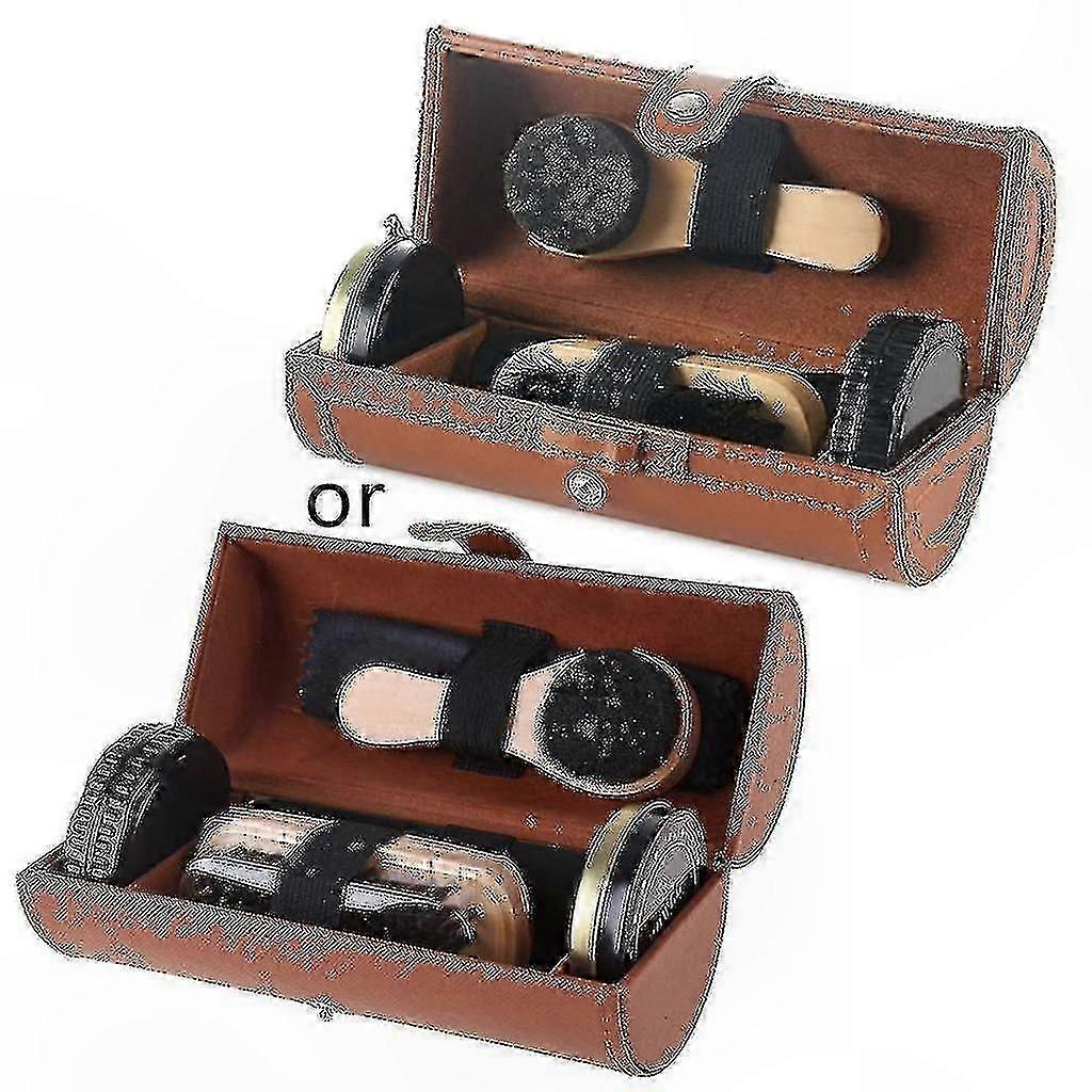 Leather Shoe Care Kit with Polish and Brush for Cleaning and Shining Footwear