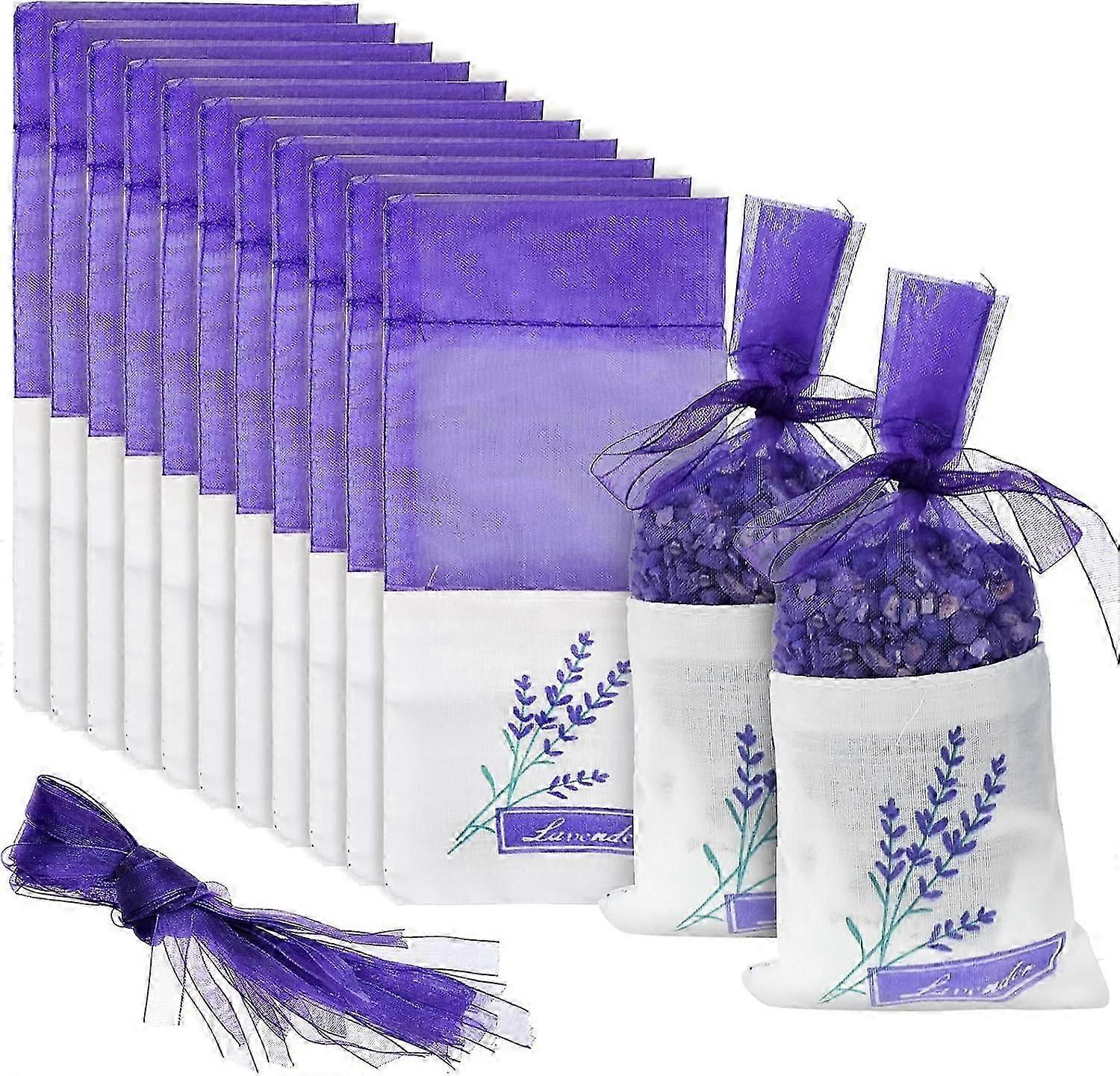 أكياس اللافندر المعطرة - 20 عبوة من القطن رامي حقائب الرباط لحفلات الزفاف وهدايا الأطفال والمزيد، 15*7.2 سم