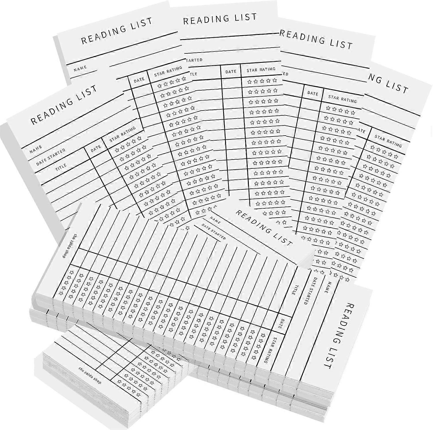 50pcs Reading List Bookmarks: Blank Library Card Paper Tracker for Students Teachers Reading - Literary Back-to-School Supplies No Hole