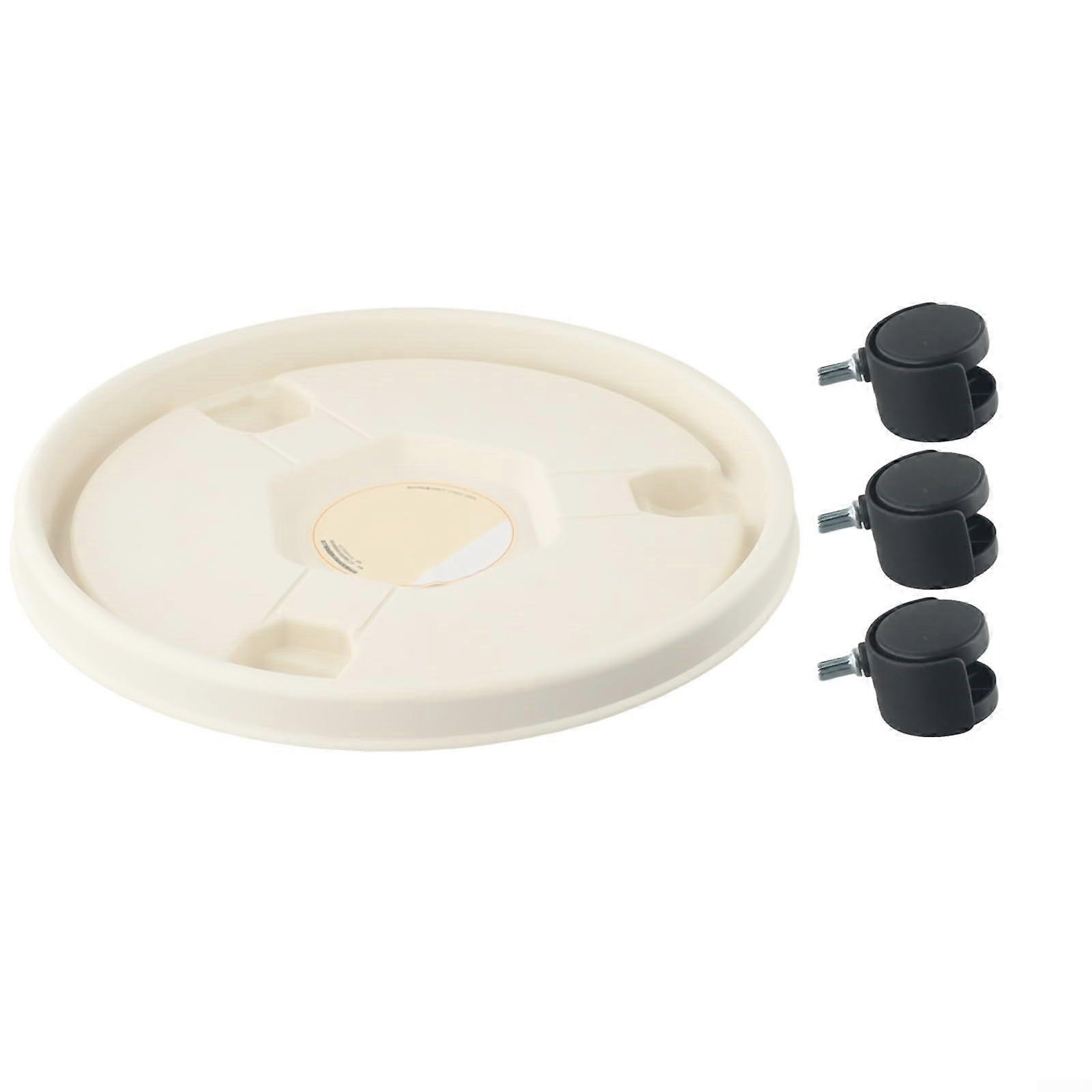 Effortless Flower Pot Tray with 360Degree Wheels for Enhanced Plant Arrangement Flexibility (White)