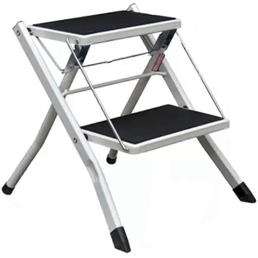 Ladder Chair, Multifunctional Step Stool for Kitchen, 2Tier Iron Step Stool (Brown) 41.5*48*42cm