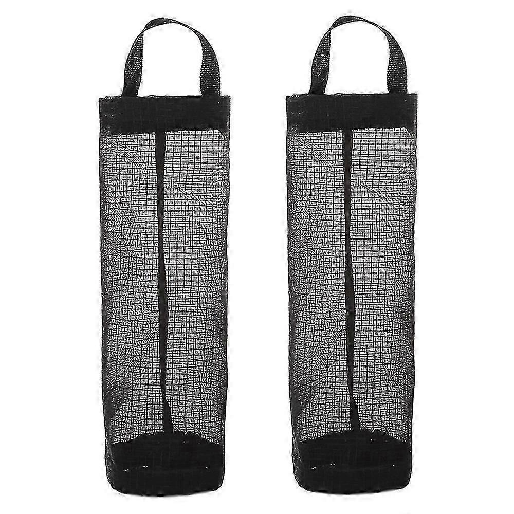 2 pcs Plastic Bag Holder, Dispensers, Trash Bags Holder Recycling Containers Mesh Hanging Storage Dispensers Hanging Folding Mesh Garbage Bag Organize