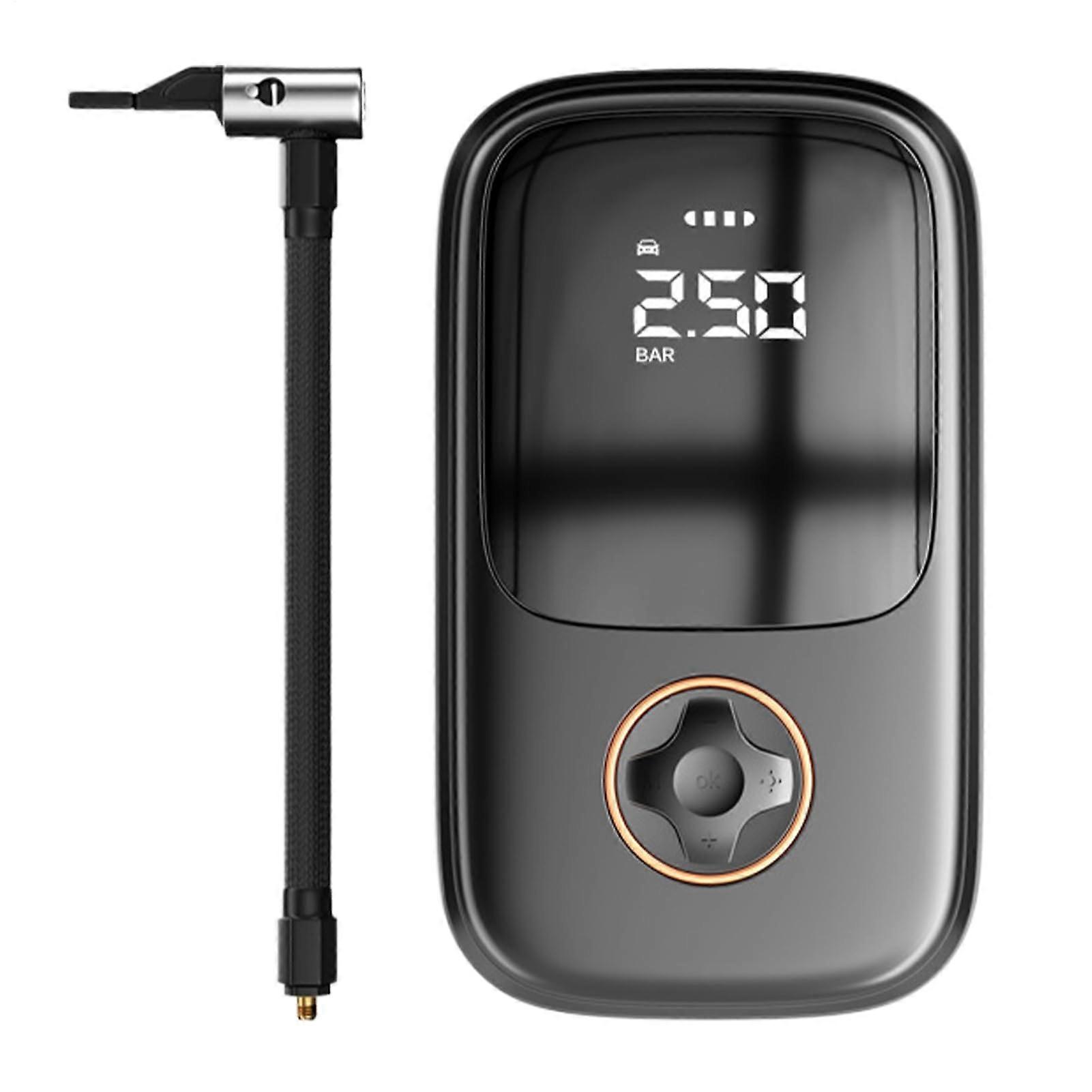 Electric Pump, Bike Compressor, USB Inflator, Intelligent Charging, MultiMode, LED Light, Lightweight, TypeC, Wireless Use Ref: 8156