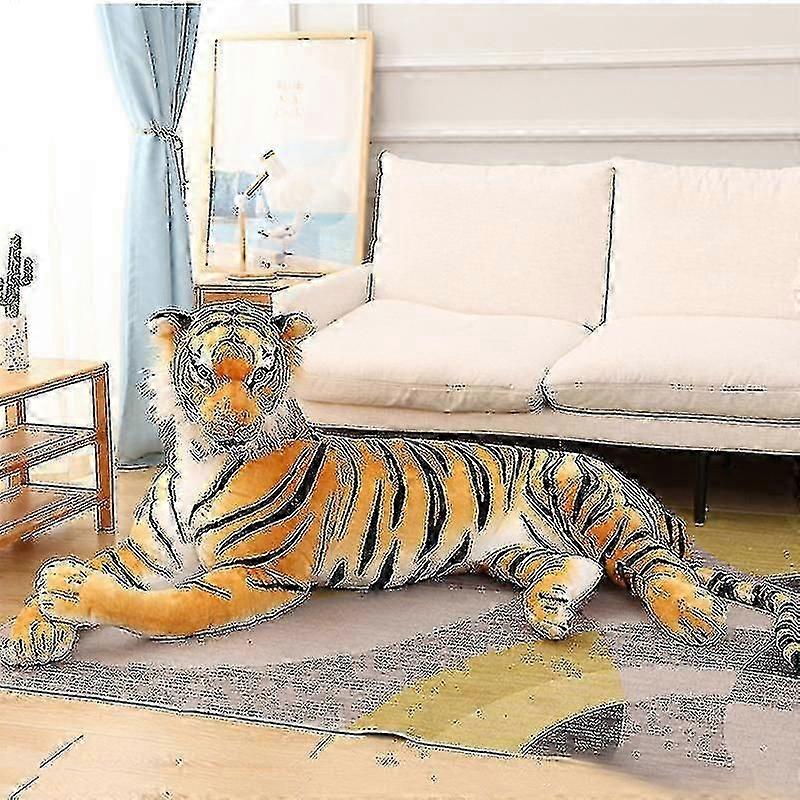 30-110 سنتيمتر نابض بالحياة النمر أفخم لعبة محشوة البرية قوة الغابات محاكاة الأبيض النمر جاكوار دمية كيد هدية عيد ميلاد لصبي زونغ