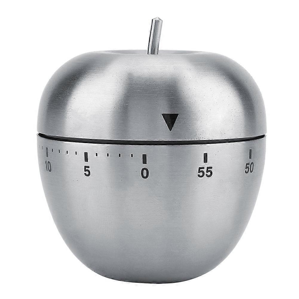 Apple Shaped Stainless Steel Mechanical Alarm Timer, 60 Minute Countdown Kitchen Tool