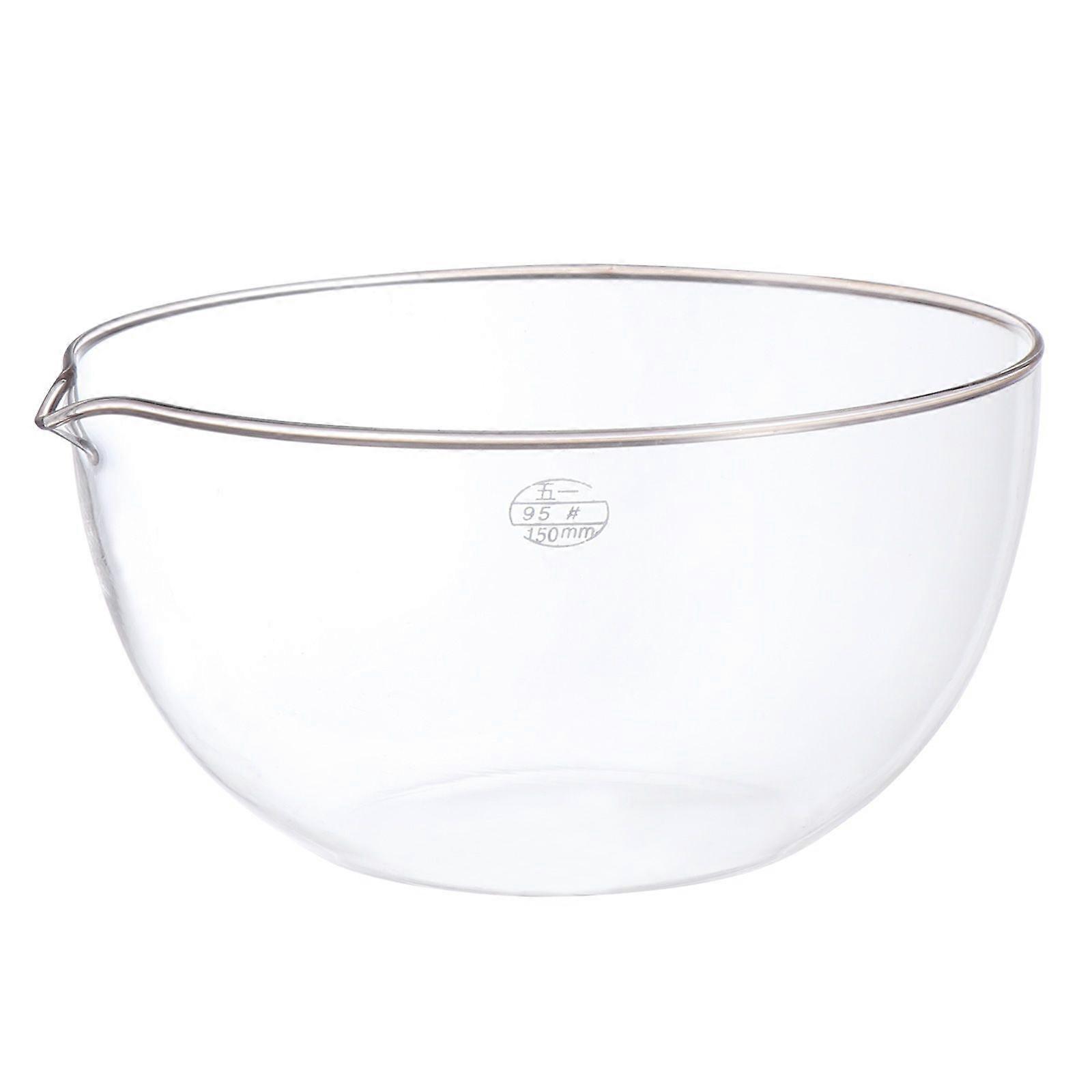 1 Pc Glass Evaporating Dish Container with Spout for Laboratory (Flat Bottom)