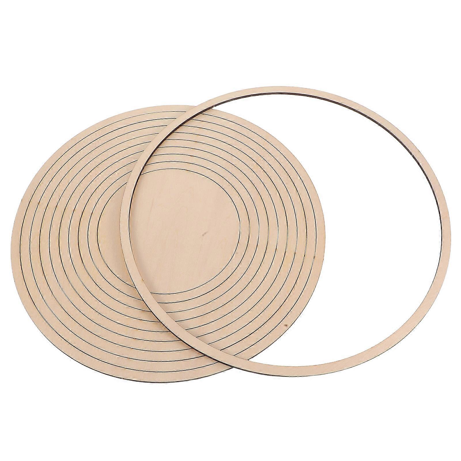 Wooden Concentric Geometric Figure Rail Set for Pottery Clay Cutting Beige 11Piece Tool Set