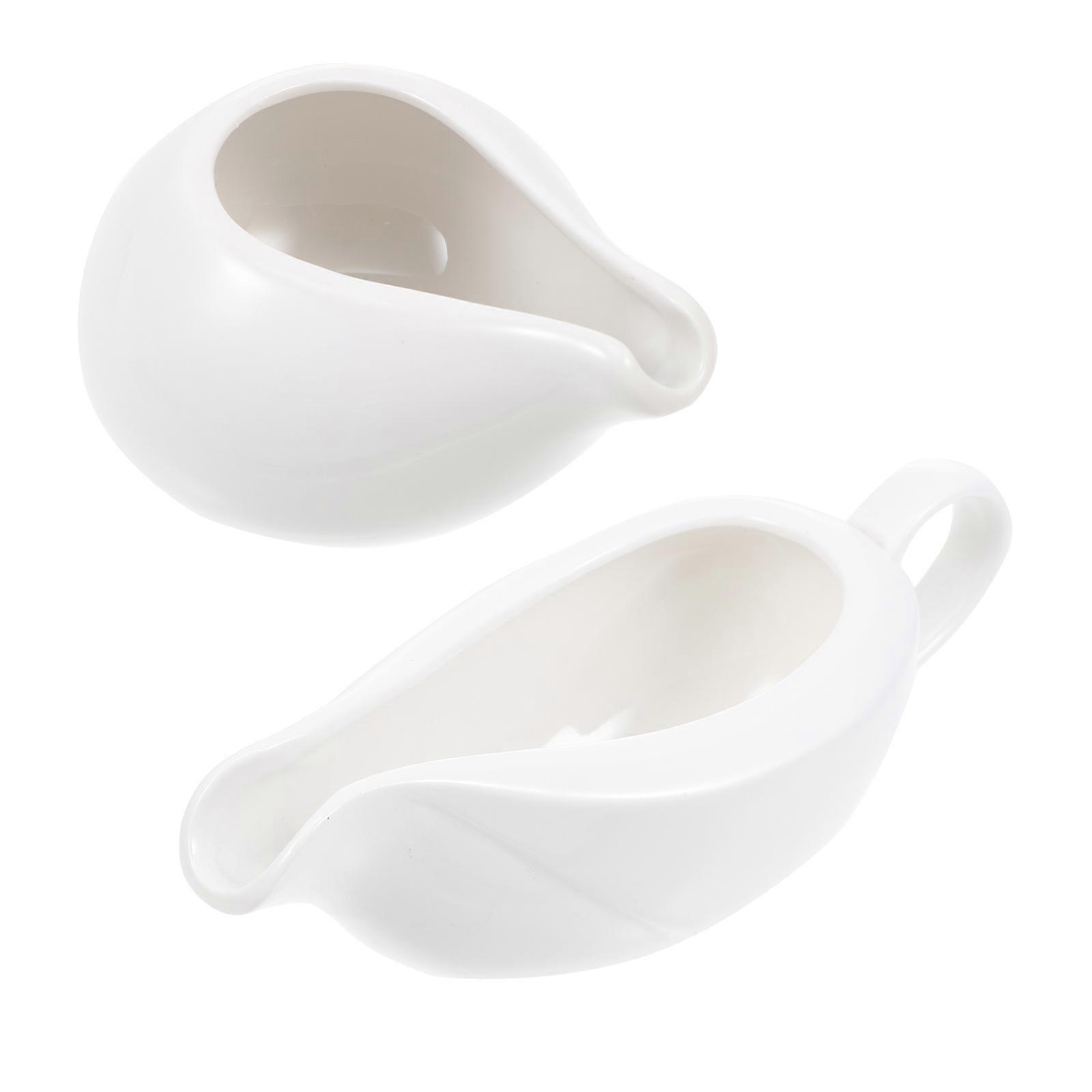 Ceramic Sauce Pitchers for Gift Giving White Ceramic Coffee Foam Making 2Pcs