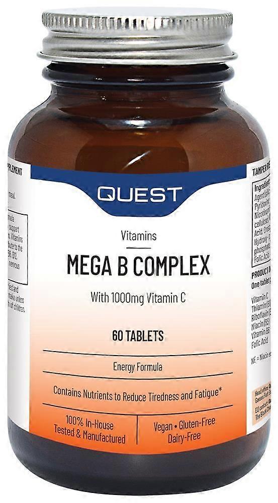 Quest MEGA B COMPLEX + 1000mg VIT C 60 Tablets - 3 Pack