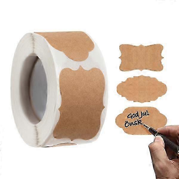 Adhesive labels / Labels on Roll - 300 pcs Brown