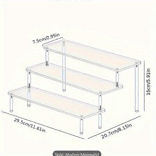 Three-layer acrylic dessert display stand, transparent desktop style, multi-purpose and easy to clean