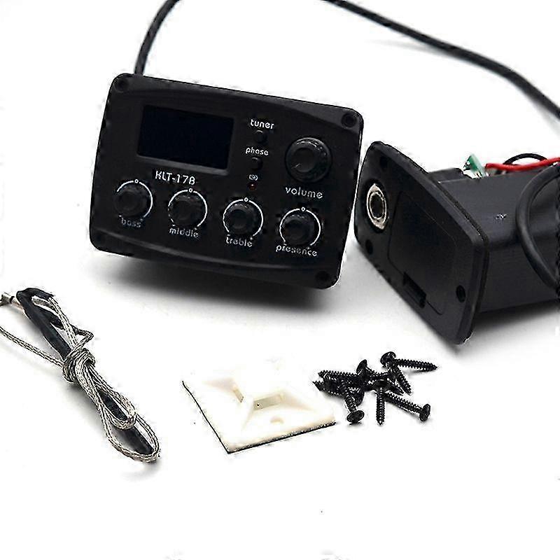 -17B Acoustic Guitar EQ Preamp with Digital Procedding Tuner 3 Band EQ Equalizer with Tuner Guitar Pickup
