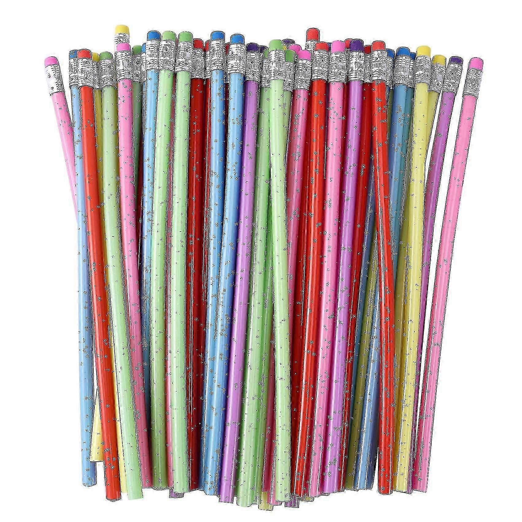 Ensemble de 60 crayons pliables : crayons souples flexibles, colorés et équipés d’une gomme