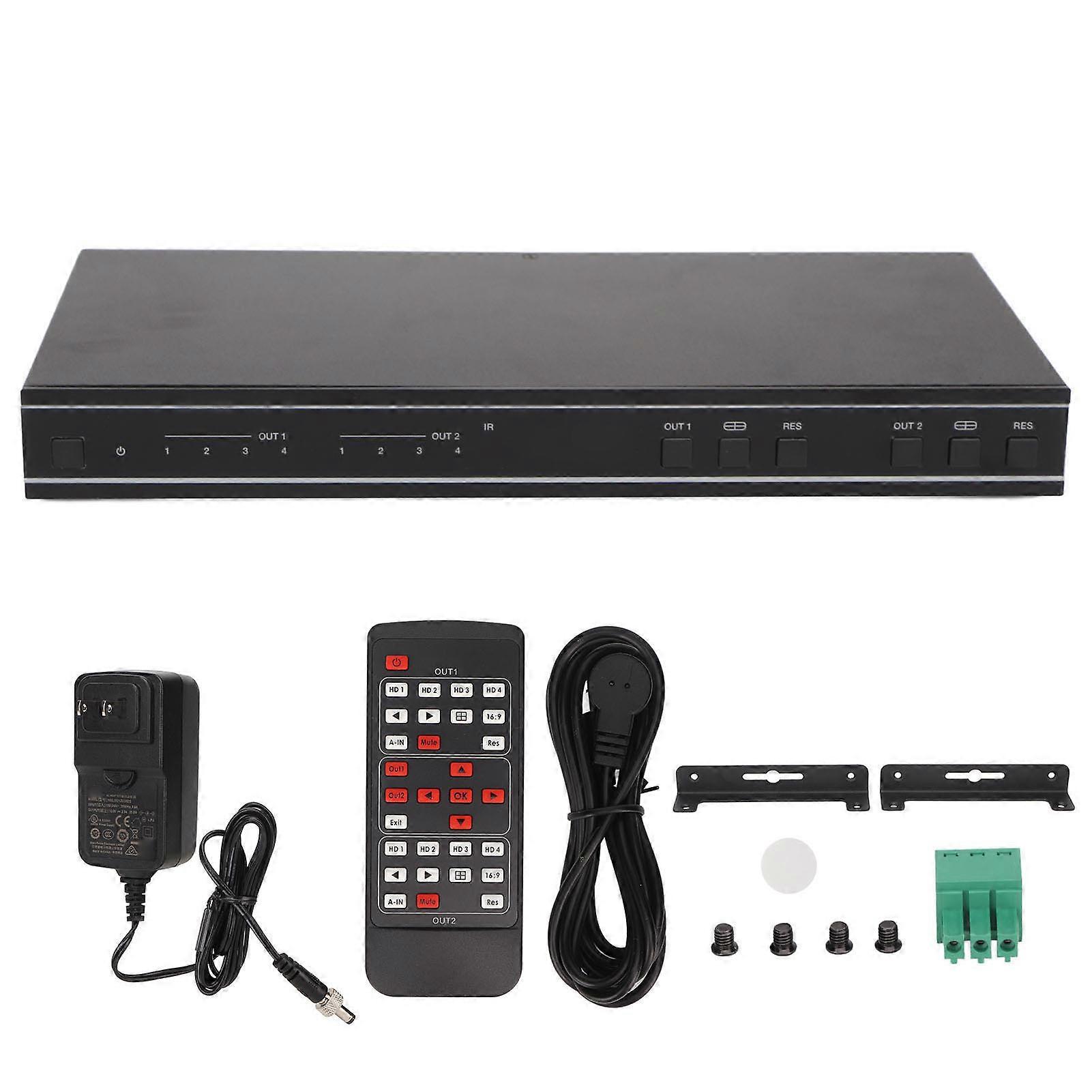 4K 60Hz HD Multimedia Interface Switcher 4x2 Splitter for TV Laptop PC - 18Gbps