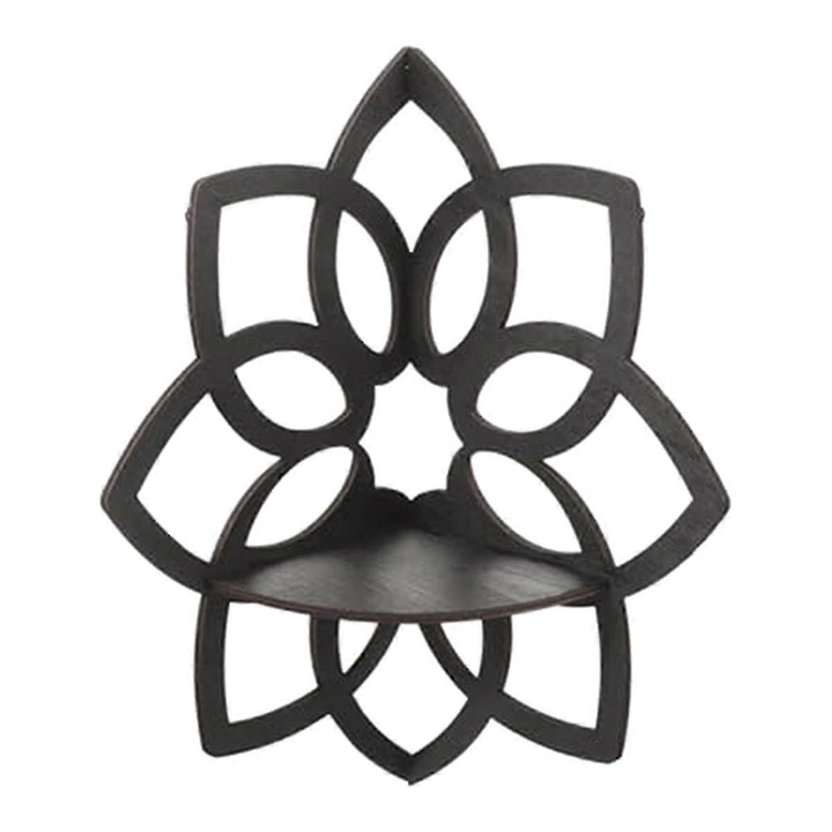 Wooden Flowers Wall Corner Shelves Floating Shelves Display Shelf