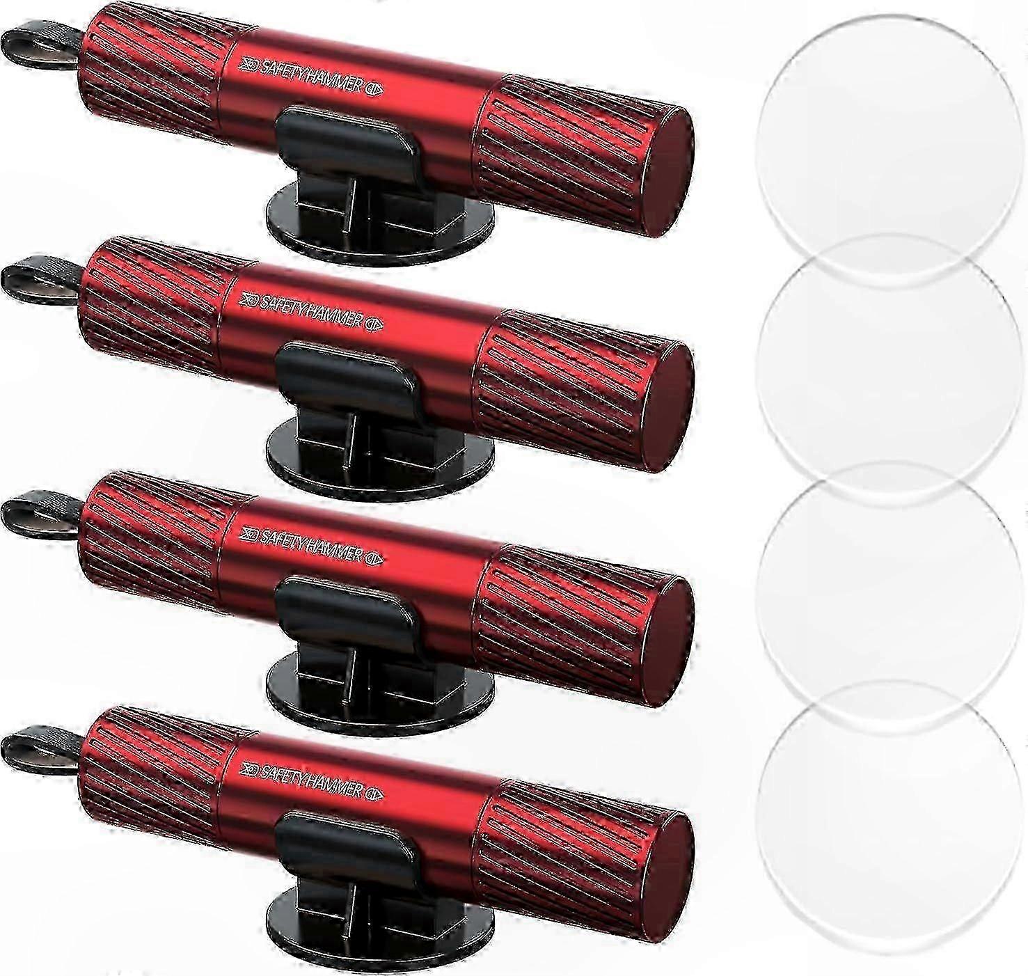 4-Pack Safety Hammer with Window Breaker and Seatbelt Cutter for Emergency Use 0820