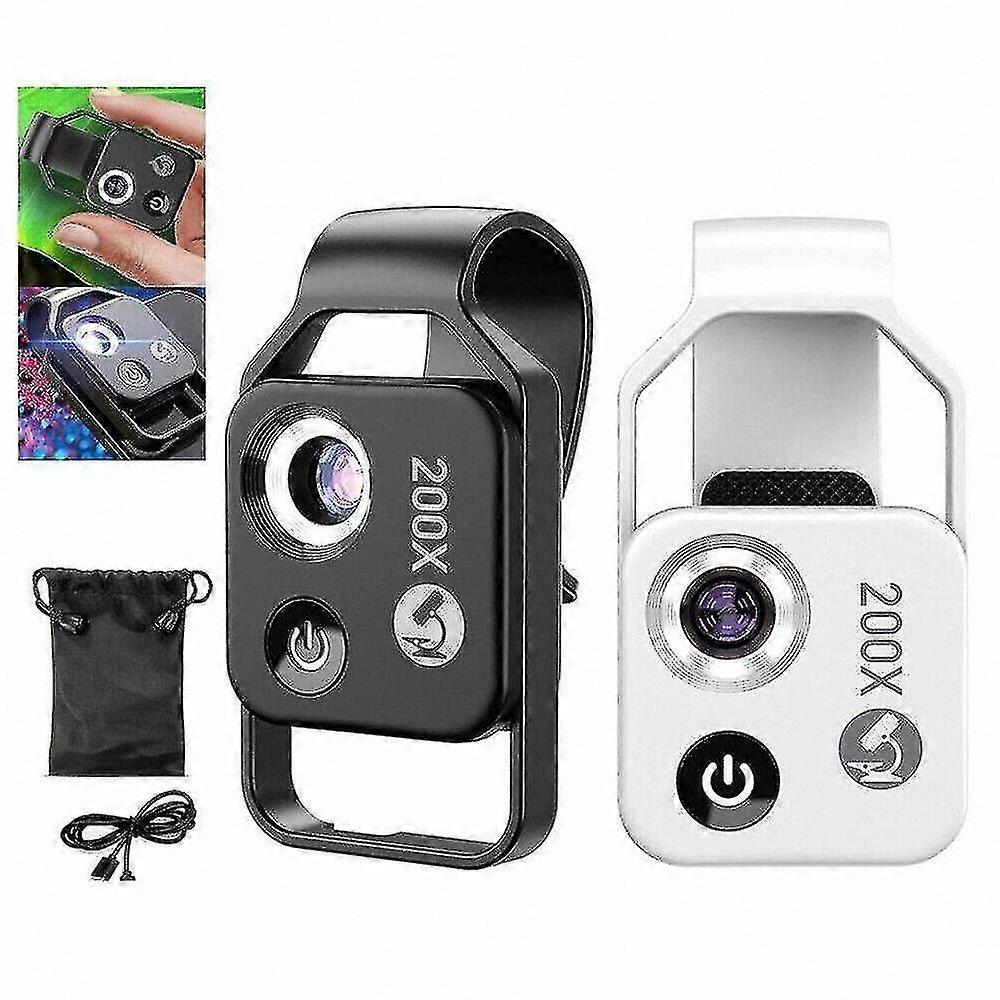 Objectif zoom macro HD 200x pour téléphone, objectif de caméra de microscope portable avec un grossissement élevé