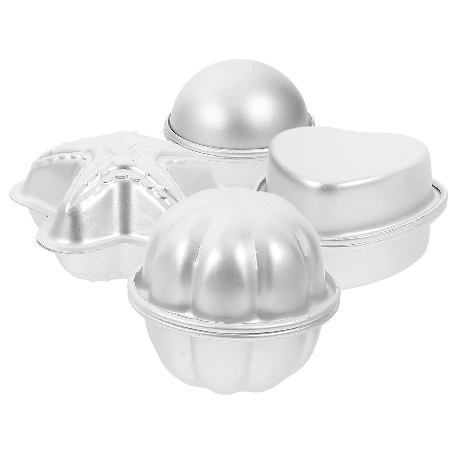 Aluminium Alloy Bath Soap Mold for Baking Use 4Pairs Multi-Purpose Molds