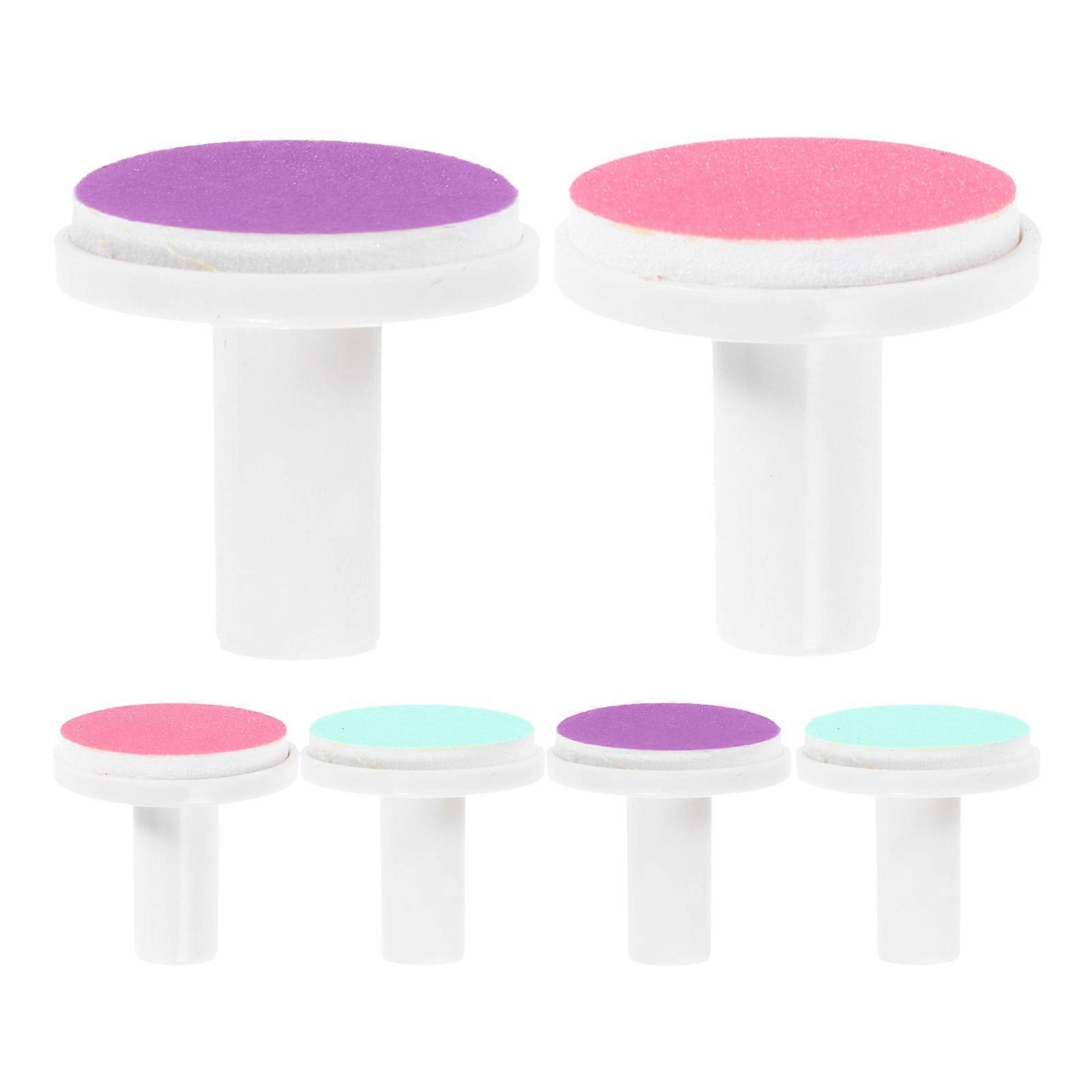 6 Assorted Color Nail Grinding Head Replacements for Baby Nail Trimmer Durable Sandpaper Plastic