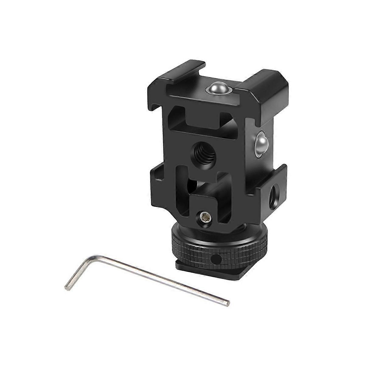 Triple Hot Shoe Mount Adapter Dual Screws Bracket Stand Holder for DSLR Camera for LED Video Microp